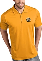 Antigua Boston Bruins Mens Gold Tribute Short Sleeve Polo