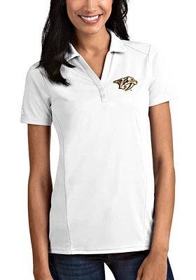 Antigua Nashville Predators Womens Tribute Short Sleeve Polo Shirt