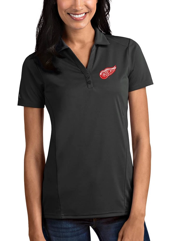 Antigua Detroit Red Wings Womens Tribute Short Sleeve Polo Shirt