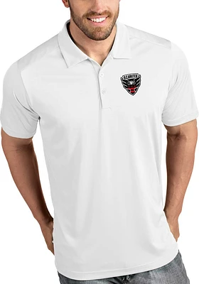 Antigua DC United Mens White Tribute Short Sleeve Polo