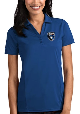 Antigua San Jose Earthquakes Womens Tribute Short Sleeve Polo Shirt