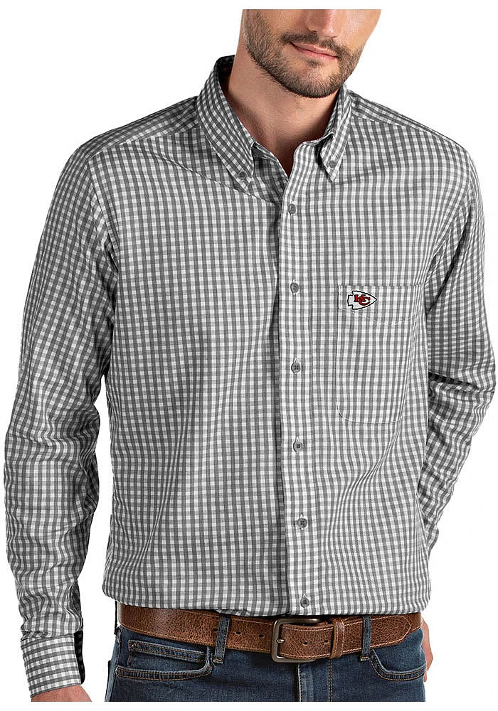 Antigua Kansas City Chiefs Mens Structure Long Sleeve Dress Shirt