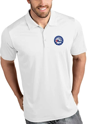 Antigua Philadelphia 76ers Mens White Tribute Short Sleeve Polo