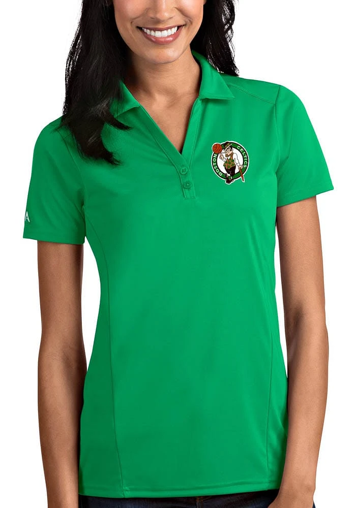 Antigua Boston Celtics Womens Tribute Short Sleeve Polo Shirt