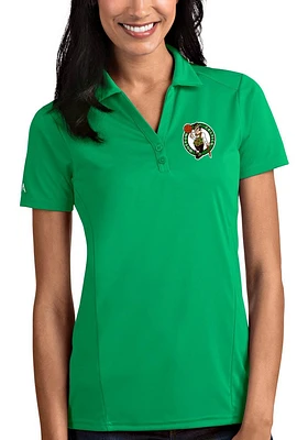 Antigua Boston Celtics Womens Tribute Short Sleeve Polo Shirt