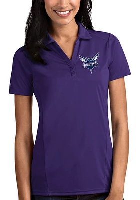 Antigua Charlotte Hornets Womens Tribute Short Sleeve Polo Shirt