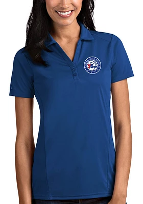 Antigua Philadelphia 76ers Womens Tribute Short Sleeve Polo Shirt