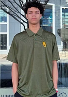 Antigua Baylor Bears Mens Green Quest Short Sleeve Polo