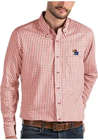 Antigua Kansas Jayhawks Mens Structure Long Sleeve Dress Shirt