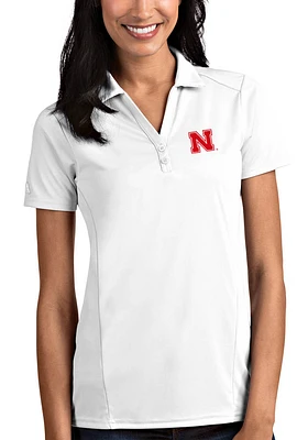 Womens Nebraska Cornhuskers Antigua Tribute Short Sleeve Polo Shirt