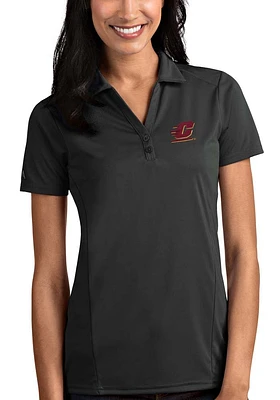 Antigua Central Michigan Chippewas Womens Tribute Short Sleeve Polo Shirt