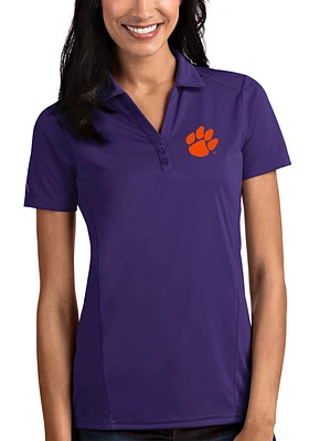 Antigua Clemson Tigers Womens Tribute Short Sleeve Polo Shirt