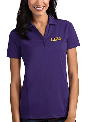 Antigua LSU Tigers Womens Tribute Short Sleeve Polo Shirt