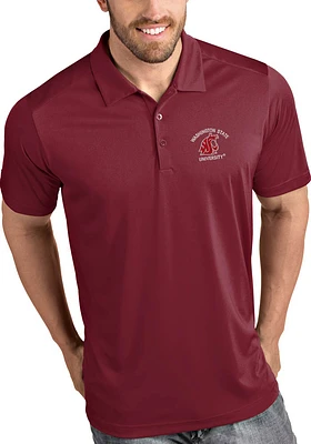 Antigua Washington State Cougars Mens Tribute Short Sleeve Polo