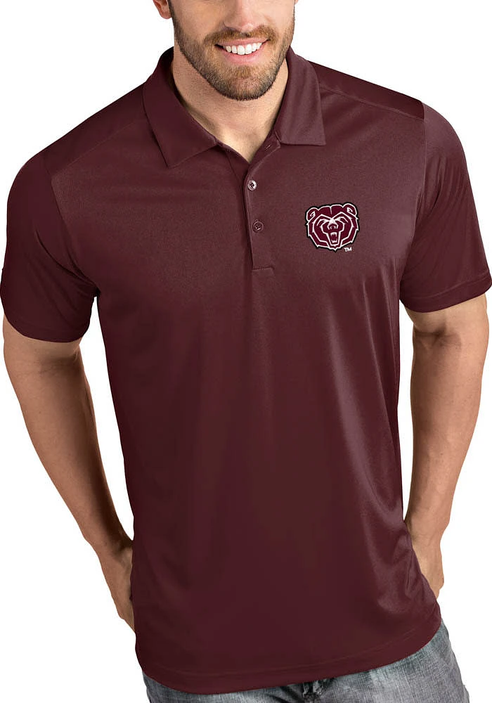 Antigua Missouri State Bears Mens Maroon Tribute Short Sleeve Polo