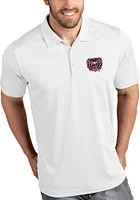Antigua Missouri State Bears Mens White Tribute Short Sleeve Polo