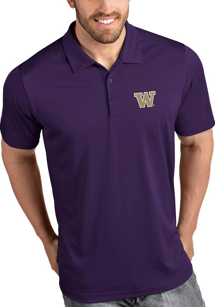 Antigua Washington Huskies Mens Tribute Short Sleeve Polo