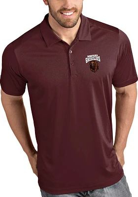 Antigua Montana Grizzlies Mens Maroon Tribute Short Sleeve Polo