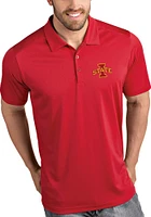 Antigua Iowa State Cyclones Mens Red Tribute Short Sleeve Polo