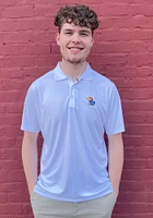 Antigua Kansas Jayhawks Mens White Tribute Short Sleeve Polo