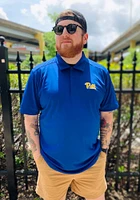 Antigua Pitt Panthers Mens Blue Tribute Wordmark Short Sleeve Polo