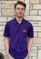 Antigua LSU Tigers Mens Purple Tribute Short Sleeve Polo