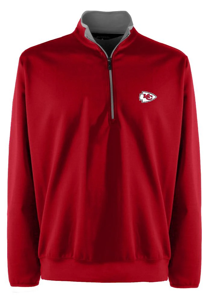 Antigua Kansas City Chiefs Mens Leader Long Sleeve Qtr Zip Pullover
