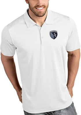 Antigua Sporting Kansas City Mens White Tribute Short Sleeve Polo