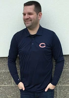 Antigua Chicago Bears Mens Navy Blue Tribute Long Sleeve Polo Shirt