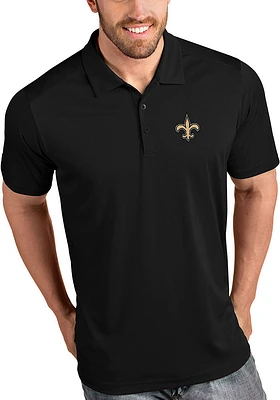 Antigua New Orleans Saints Mens Black Tribute Version Short Sleeve Polo