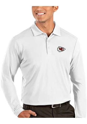 Antigua Kansas City Chiefs Mens White Tribute Long Sleeve Polo Shirt