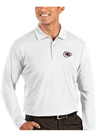 Antigua Kansas City Chiefs Mens White Tribute Long Sleeve Polo Shirt