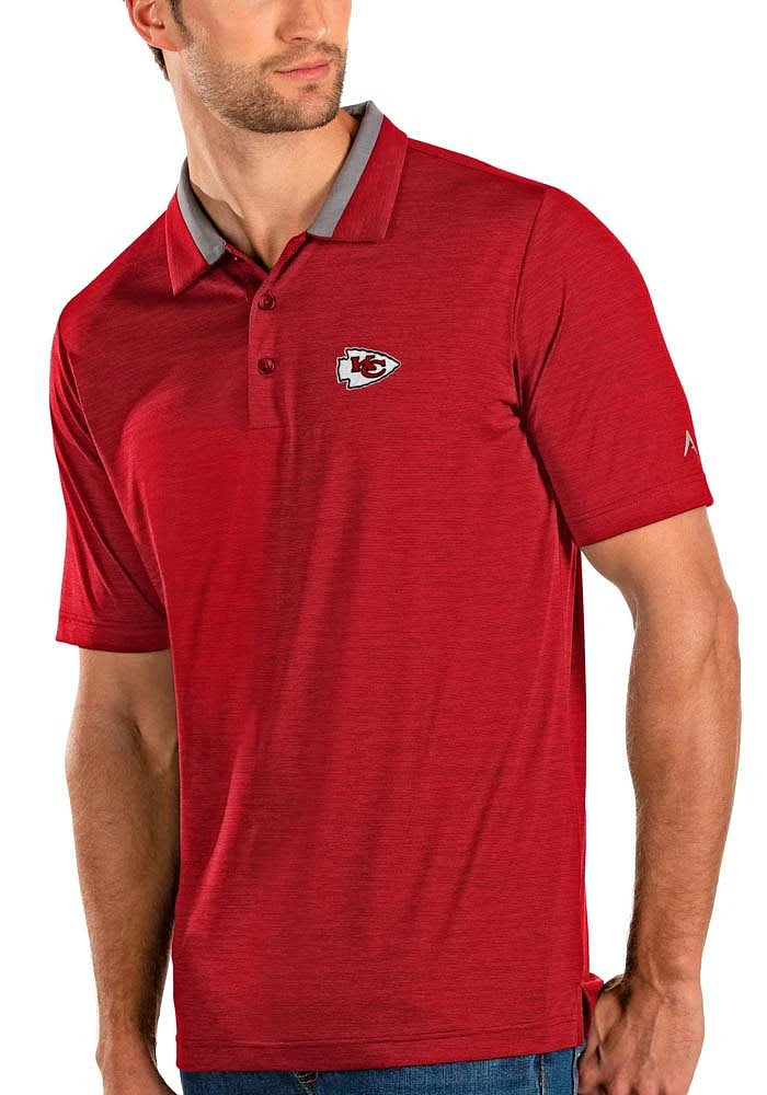 Antigua Kansas City Chiefs Mens Red Striker Short Sleeve Polo
