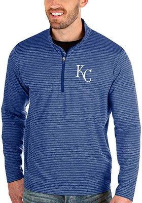 Antigua Kansas City Royals Mens Blue Capacity Long Sleeve Qtr Zip Pullover