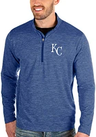Antigua Kansas City Royals Mens Blue Capacity Long Sleeve Qtr Zip Pullover
