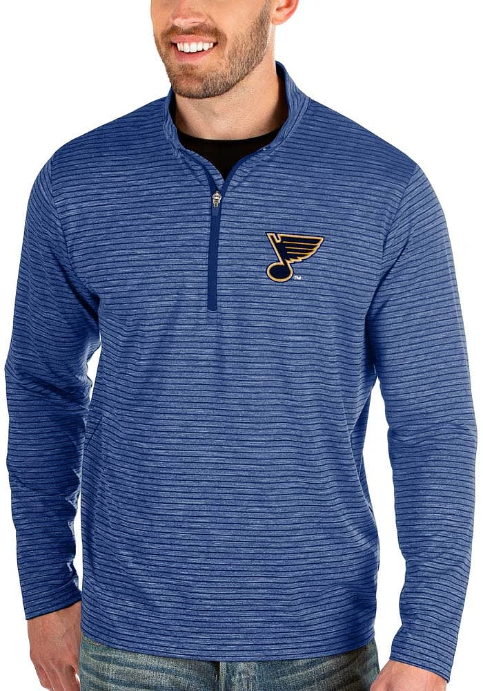Antigua St Louis Blues Mens Blue Capacity Long Sleeve Qtr Zip Pullover