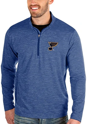 Antigua St Louis Blues Mens Blue Capacity Long Sleeve Qtr Zip Pullover