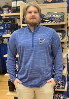 Antigua St Louis Blues Mens Blue Capacity Long Sleeve Qtr Zip Pullover