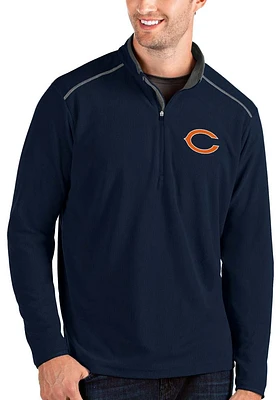 Antigua Chicago Bears Mens Navy Blue Glacier Long Sleeve Qtr Zip Pullover