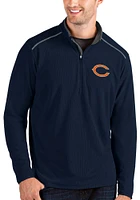 Antigua Chicago Bears Mens Navy Blue Glacier Long Sleeve Qtr Zip Pullover