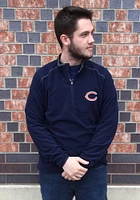Antigua Chicago Bears Mens Navy Blue Glacier Long Sleeve Qtr Zip Pullover