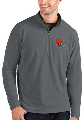 Antigua Cleveland Browns Mens Grey Glacier Long Sleeve Qtr Zip Pullover