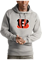 Antigua Cincinnati Bengals Mens Grey Victory Long Sleeve Hoodie