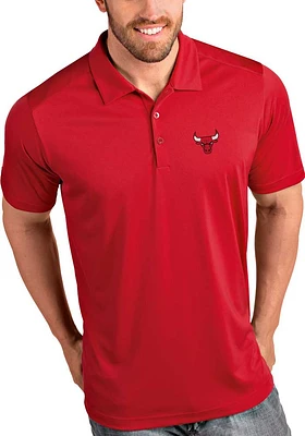 Antigua Chicago Bulls Mens Red Tribute Logo Short Sleeve Polo