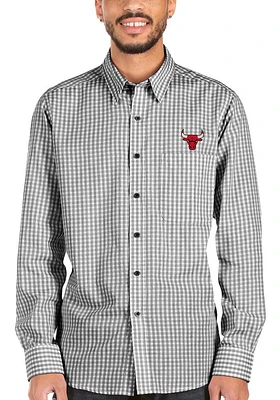 Antigua Chicago Bulls Mens Black Structure Long Sleeve Dress Shirt