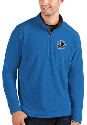 Antigua Dallas Mavericks Mens Blue Glacier Logo Long Sleeve Qtr Zip Pullover