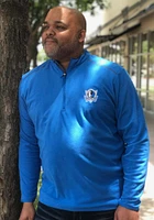 Antigua Dallas Mavericks Mens Blue Glacier Logo Long Sleeve Qtr Zip Pullover