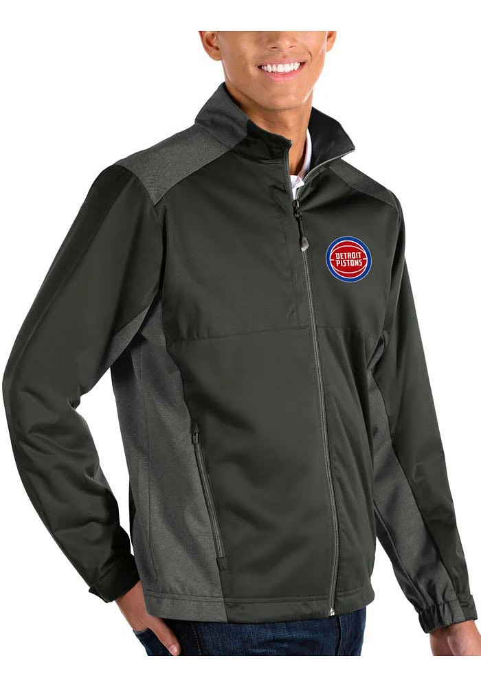 Antigua Detroit Pistons Mens Charcoal Revolve Light Weight Jacket