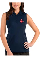 Antigua Boston Red Sox Womens Navy Blue Tribute Sleeveless Polo Shirt