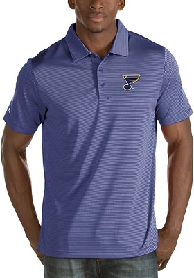 Antigua St Louis Blues Mens Blue Quest Short Sleeve Polo